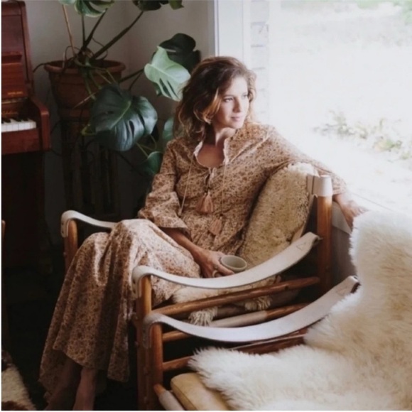 Doen Prem Floral Maxi Dress Jaipur Mustard - Picture 2 of 10